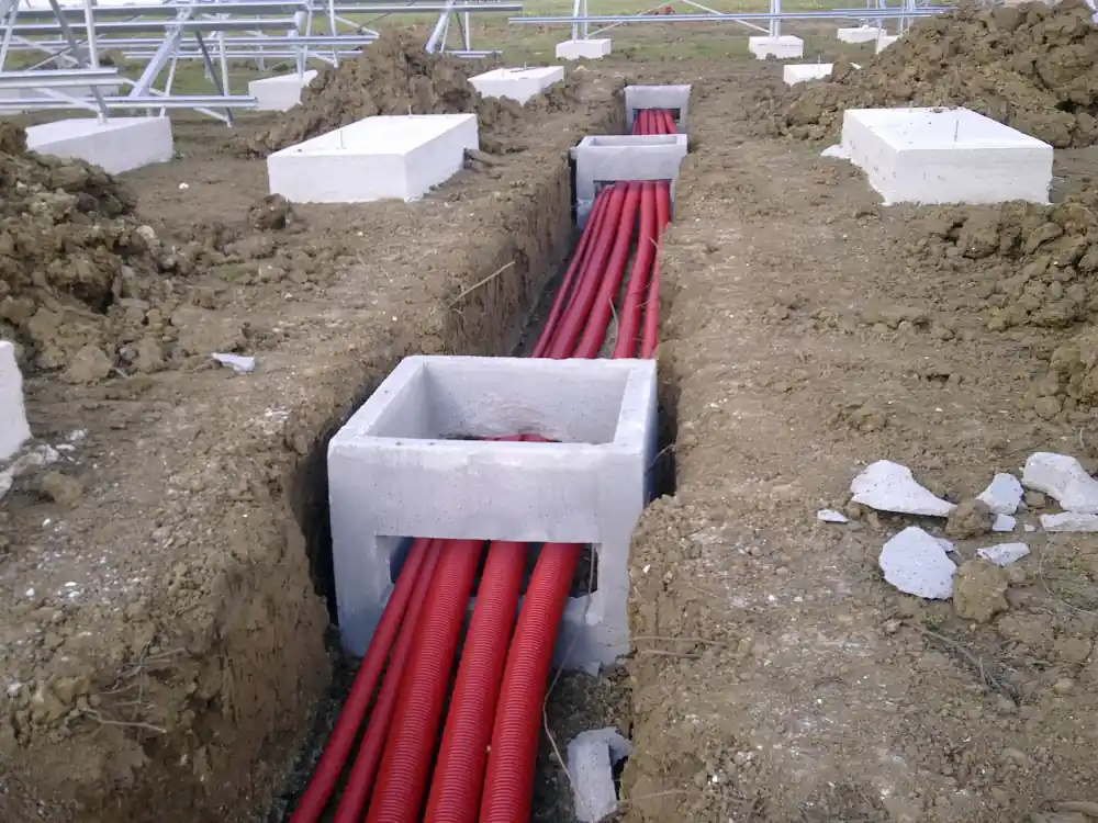 Lavori di scavo per fondazioni impianto fotovoltaico